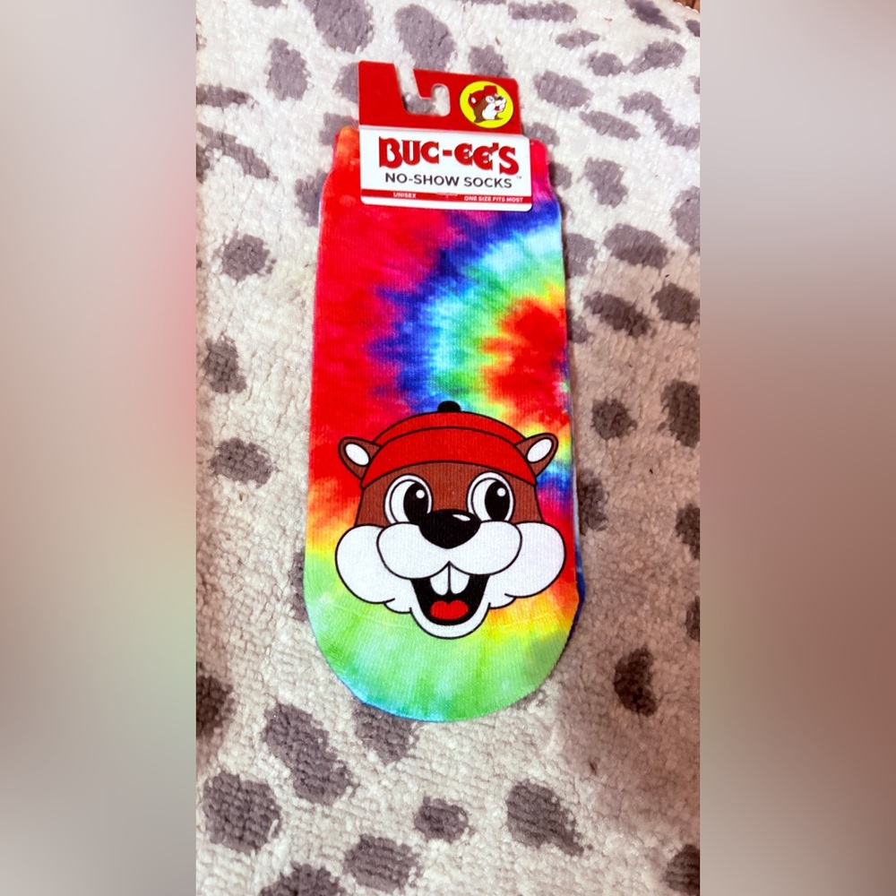 Buc-ee's Colorful Tie-Dye No-Show Socks